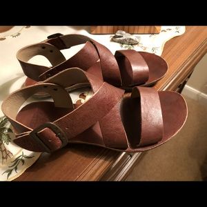 Leather sandals by FLY LONDON.  Size 41 = 10 US